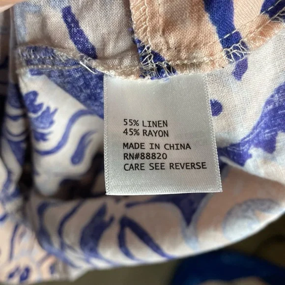 Christian Siriano Blue and Pink Patterned Top - Picture 6 of 6